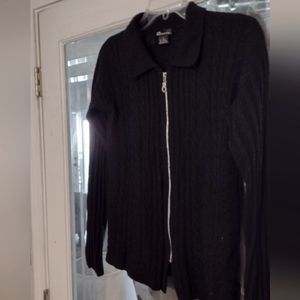 Guess Collection, Zippered Black Sweater, Small